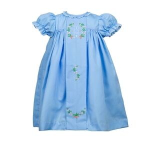 Proper peony Easter bunny Blue Embroidered Dress 5